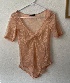 ZARA lace bodysuit in peachy pink S - $25 - From Alison