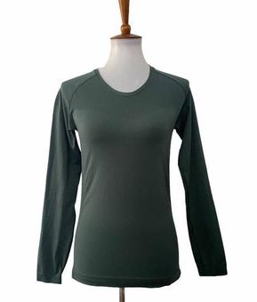 Zella Seamless Long Sleeve Top In Green Calm