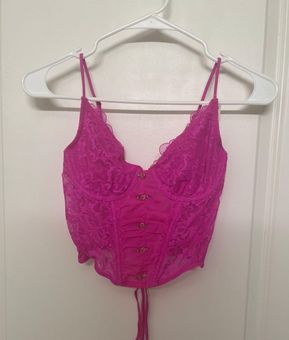 Lace Corset Top Pink