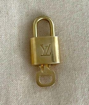 AUTH Louis Vuitton PadLock Lock & Key for Bags Brass Gold set of 6  pieces