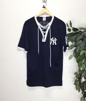 Victoria's Secret Pink NY Yankees Long Short Sleeve Shirt/dress Blue Size  XS - $22 - From Kelly