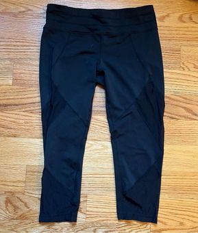 Athleta mesh sonar crop black leggings size medium - $29 - From