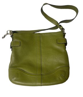 COACH Crossbody Pouch In Polished Pebble Leather in Green