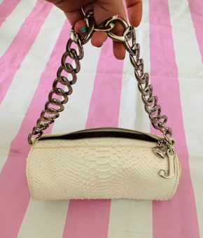 White mini barrel bag  Barrel bag, Bags, Juicy couture purse