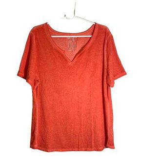 Terra & Sky Women's Plus Size Notch Neck T-Shirt