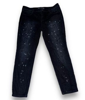 White House  Black Market WHBM Dark Wash Paint Splatter Jeggings Blue Size  XL - $30 - From Valerie