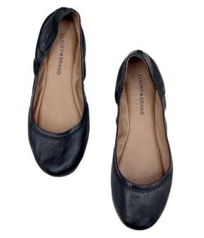 Lucky Brand Emmie Black Ballet Flats Leather Size 7.5 - $23 - From Pink