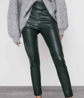 ZARA Green Faux Leather Leggings Size XS - $15 (70% Off Retail