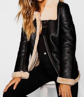 zara aviator jacket black