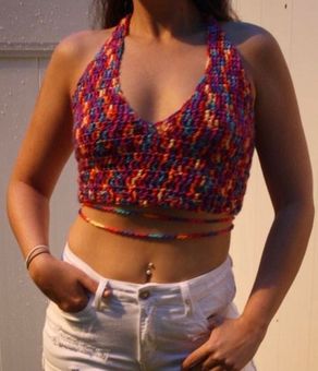 Boutique Boho Rave Festival Crochet Lace Up Crop Top Multiple - $25 New  With Tags - From Holly