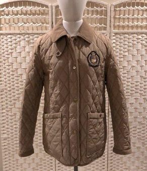 Ralph Lauren Lauren Quilted Logo Sand Jacket Size Small Petite