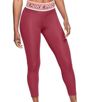 Nike NWT Pro Leggings Dri-Fit Athletic Red Mid Rise Logo Waistband Womens  XS - $32 New With Tags - From Tina