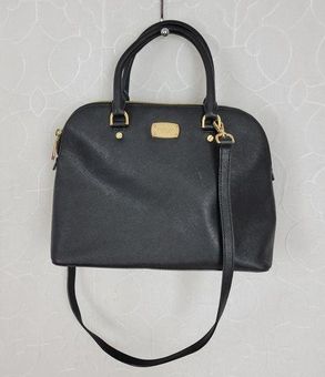 MICHAEL KORS Cindy Black Leather Dome Crossbody Bag