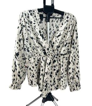 SheIn Black and White Casual All Over Print Peplum Plus Size Blouses, Women  Plus - $8 - From Lynne