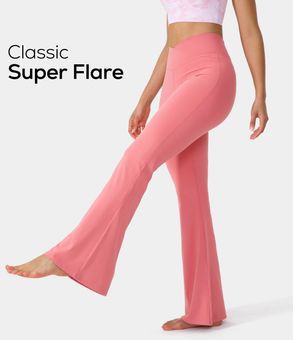 Halara Crossover Pocket Split Hem Full Length Flare Leggings-Smile Pink -  $16 (54% Off Retail) - From Molly