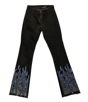 vintage y2k black mid rise flare pants