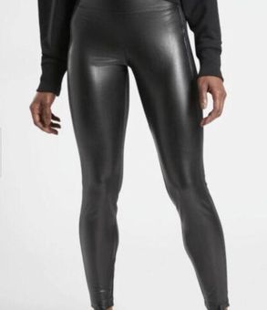 Athleta Delancey Shine Tight Faux Leather Black Shiny Leggings Women's Large  - $41 - From Sara