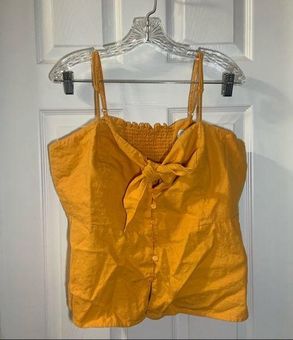 Sofía Jeans by Sofia Vergara Mustard Button Front Blouse Tank 3X