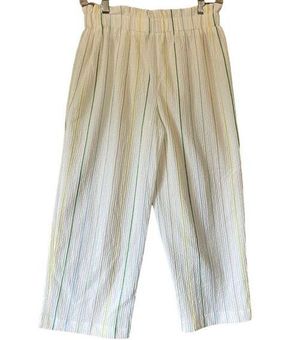 Cato Est 1946 Womens Size XS Wide Leg Pants Elastic Waist Striped White -  $17 - From Kathleen