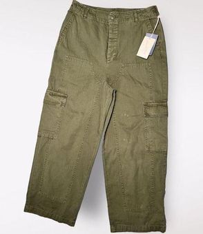 Green Cargo Pants High Rise