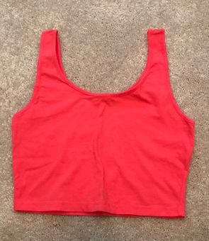 Ambiance Apparel Coral Cropped Tank Top Orange Size M - $19