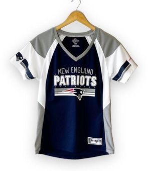 Majestic, Tops, Majestic New England Patriots Womens Jersey With  Rhinestones Large