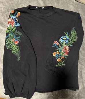 ZARA Embroidered Pullover Sweatshirt 35 From Organically