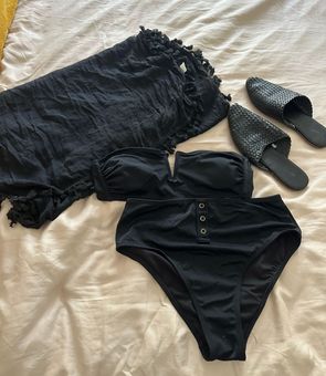 Xhilaration Bandeau High Waisted Bikini Set Black Size L - $12 (65% Off  Retail) - From Emily