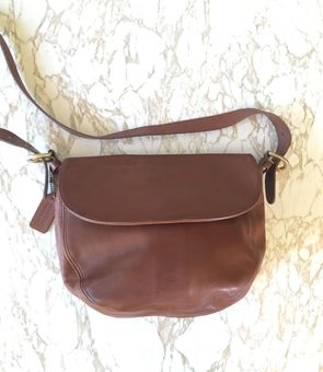 Vintage 1980s British tan crossbody COACH purse, adjustable strap, brown COACH  bag