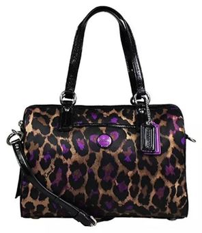 coach purple cheetah purse