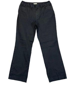 St. John's Bay Womens Stretch Bootcut Khaki Pants Trousers Black