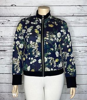 Floral Mesh Bomber Jacket