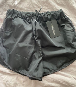 black windbreaker shorts