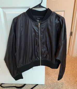 forever 21 black bomber jacket