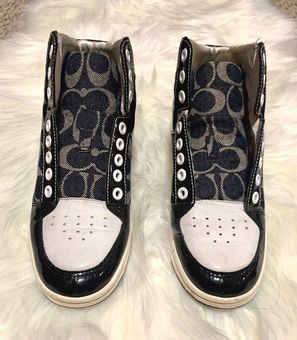 Coach Norra High Top Sneakers Blue Size 6.5 30 80 Off Retail