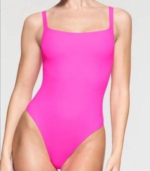 Womens Skims pink Fits Everybody Square-Neck Bodysuit