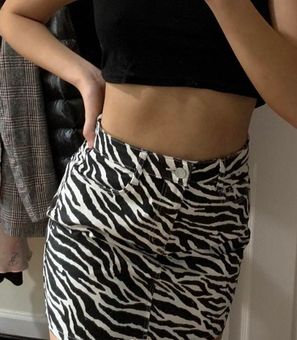 Zebra print denim clearance skirt