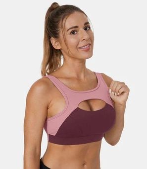 Halara NWT Cloudful Low Support Round Neck Cut Out Yoga Sports Bra