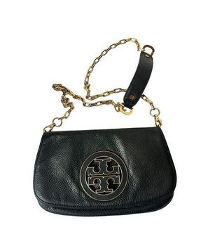 TORY BURCH Black Gold Chain Clutch Crossbody Purse