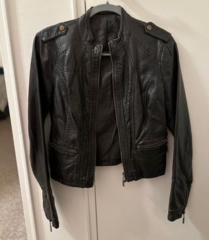 a.n.a Faux Leather Motorcycle Jacket, Color: Black - JCPenney