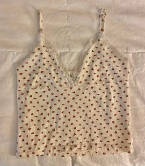 Brandy Melville Amara Lace Heart Tank Top White Size XS - $31