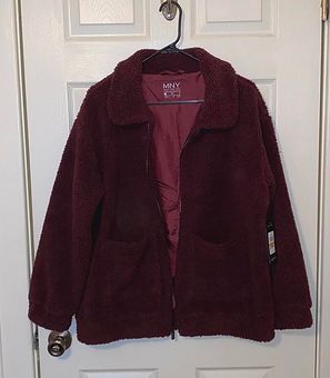 teddy jacket burgundy