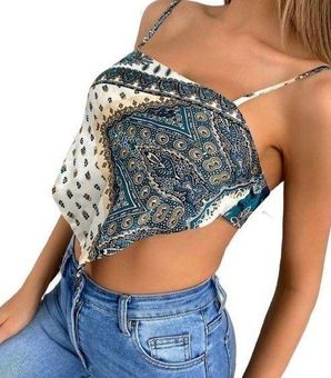 Lace Trim Bandana Satin Cami Top