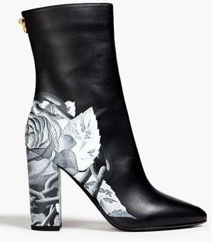 Valentino Garavani Black Rose Boots