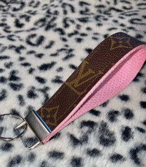 Repurposed Upcycled Keychain Wristlet Keyring Key Fob Pink - $20 - From  Aspen