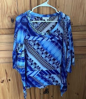 Dana Buchman Colorful Design 3/4 Sleeve Blouse Size Large - $23