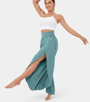 Halara Teal Size M Breezeful High Waist Palazzo Flowy Split Wide Leg Casual  Pant Size M - $26 New With Tags - From Cassandra