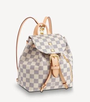 Best Louis Vuitton Shoes, White Louis Vuitton Damier Azur Sperone BB  Backpack