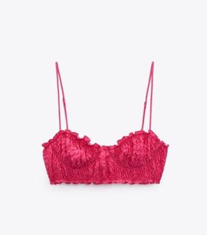 ZARA NWT Ruched Corset Crop Top Pink Size L - $25 (44% Off Retail) New With  Tags - From Ashleigh