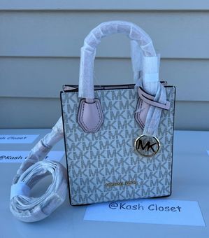 Michael Kors Mercer Xs Extra Small Phone Crossbody Bag Leather Powder Blush Pink